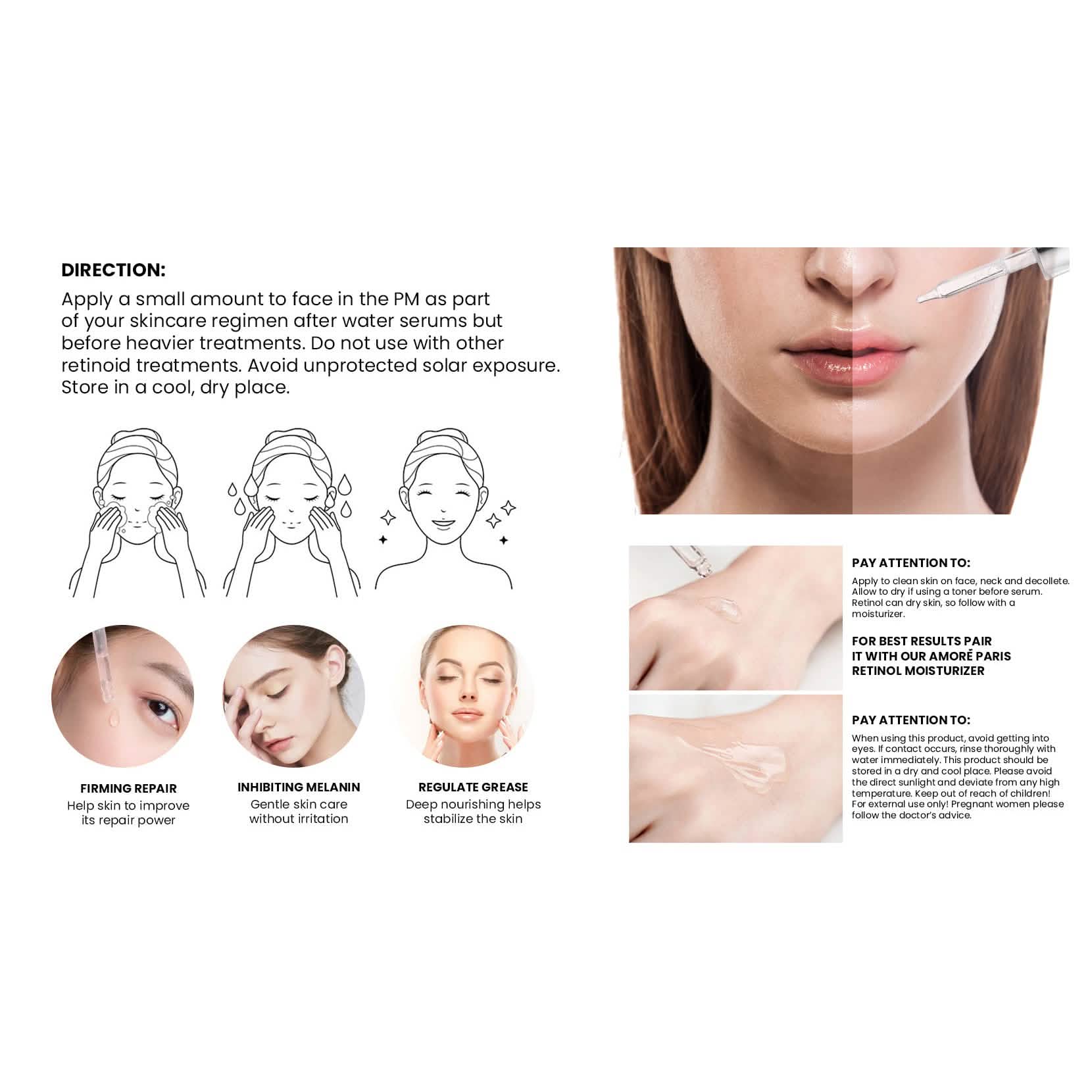 Amore Paris 2.5% Retinol Serum For Face With Hyaluronic Acid Night Facial Serum DailySale