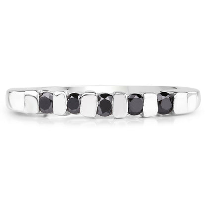 0.50 Carat Genuine Black Diamond .925 Sterling Silver Ring Bids.com