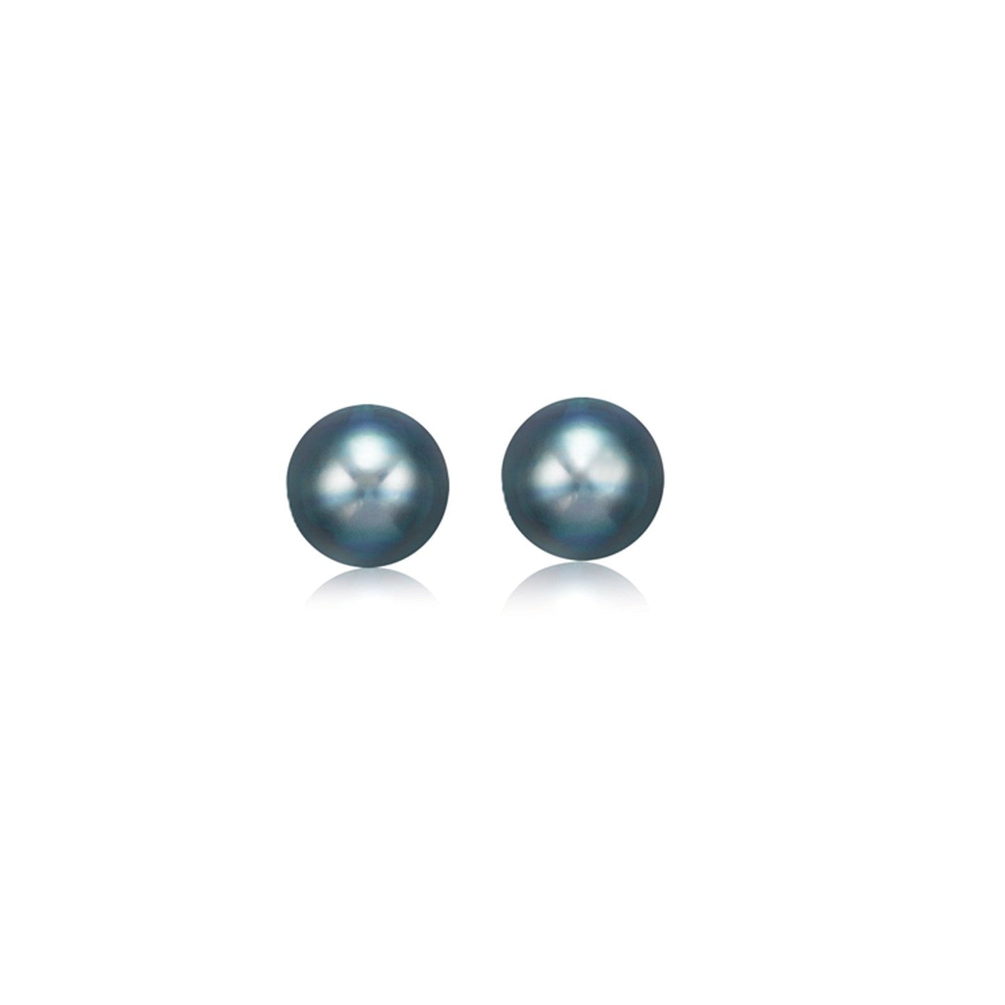 14k Yellow Gold Cultured Black Pearl Stud Earrings (6.0 mm) Bids.com