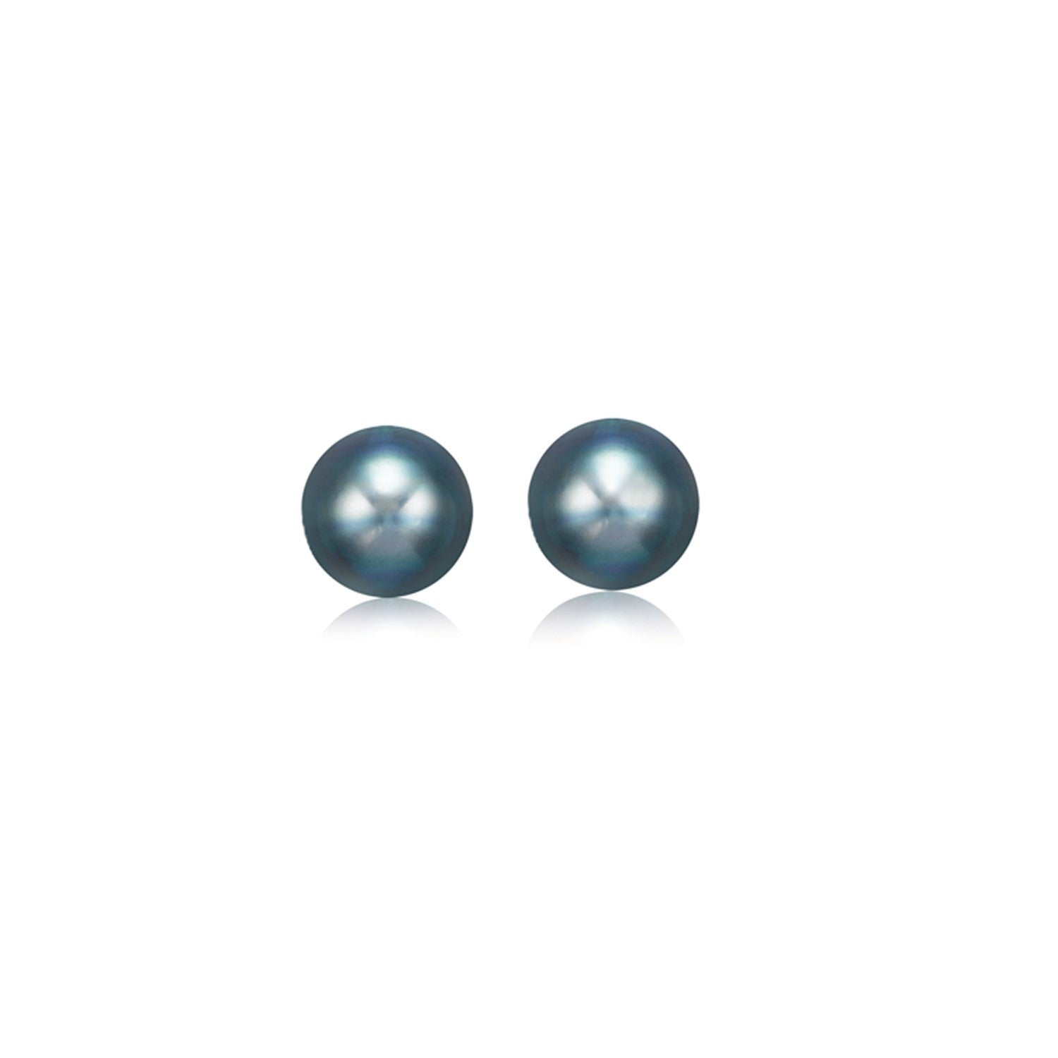 14k Yellow Gold Cultured Black Pearl Stud Earrings (6.0 mm) Bids.com