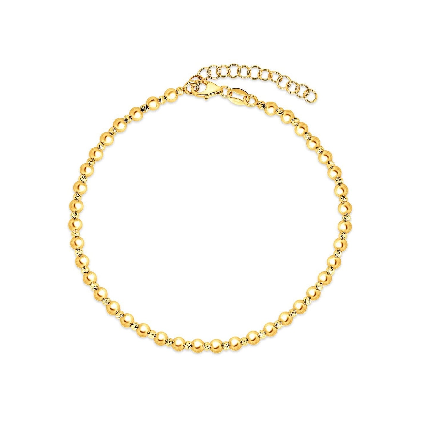 14k Yellow Gold Spaced Bead Bracelet  (3.00 mm) Bids.com