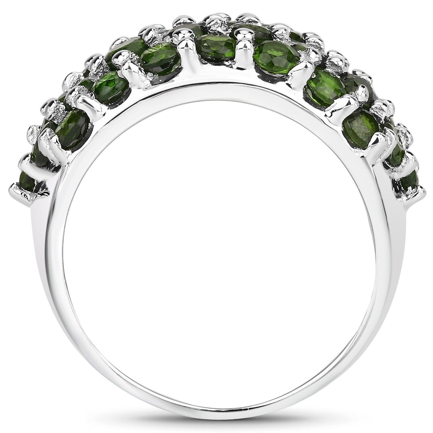 5.04 Carat Genuine Chrome Diopside .925 Sterling Silver Ring Bids.com