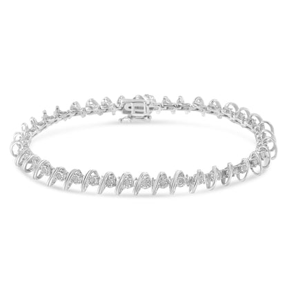 .925 Sterling Silver 1/2 Cttw Diamond Miracle-Set 7" Tennis Bracelet (I-J Color, I3 Clarity) Bids.com
