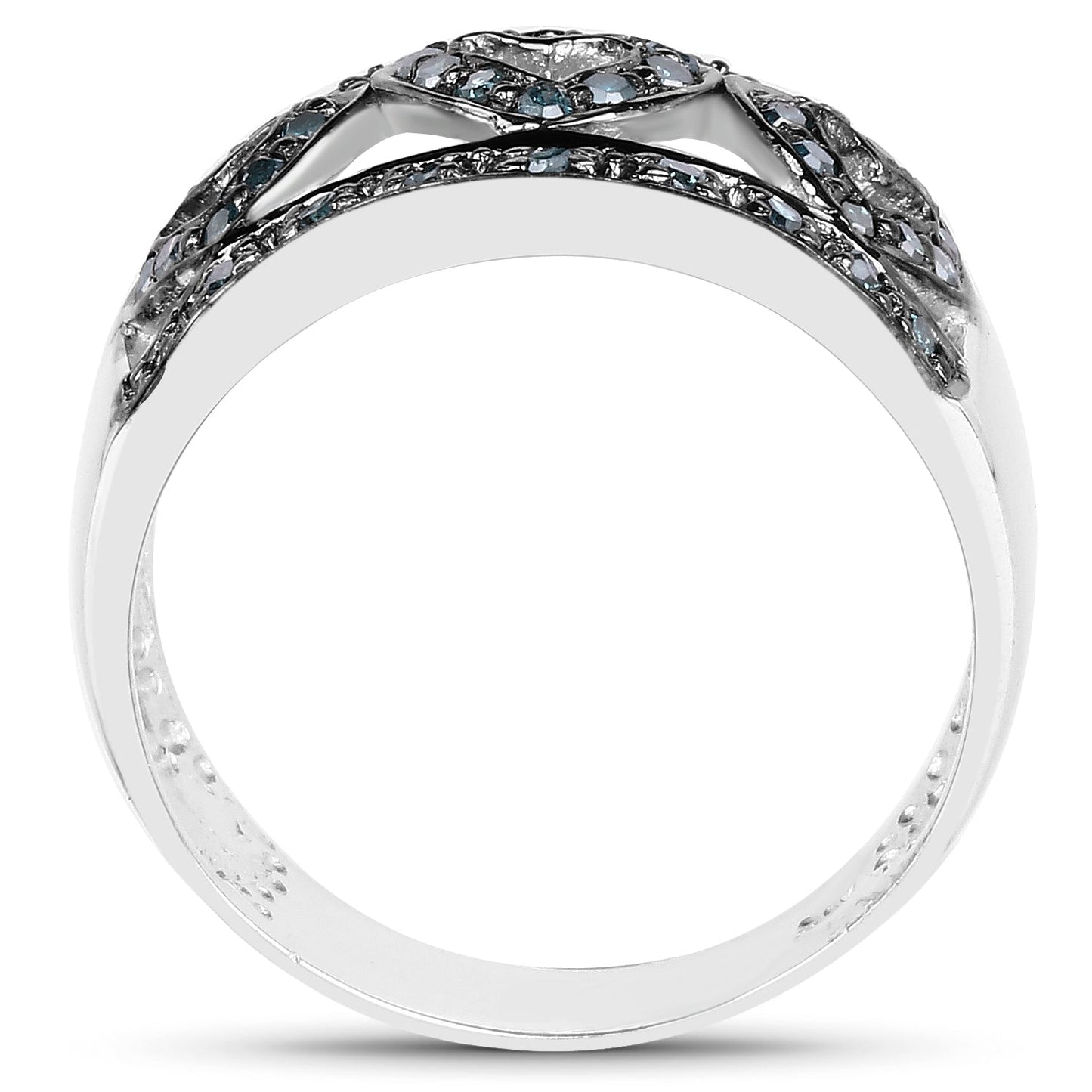0.32 Carat Genuine Blue Diamond .925 Sterling Silver Ring Bids.com