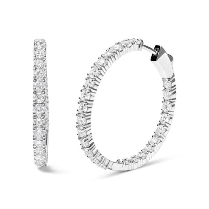 14K White Gold 5.00 Cttw Lab Grown Diamond Inside Out Hoop Earrings (F-G Color, VS1-VS2 Clarity) Bids.com