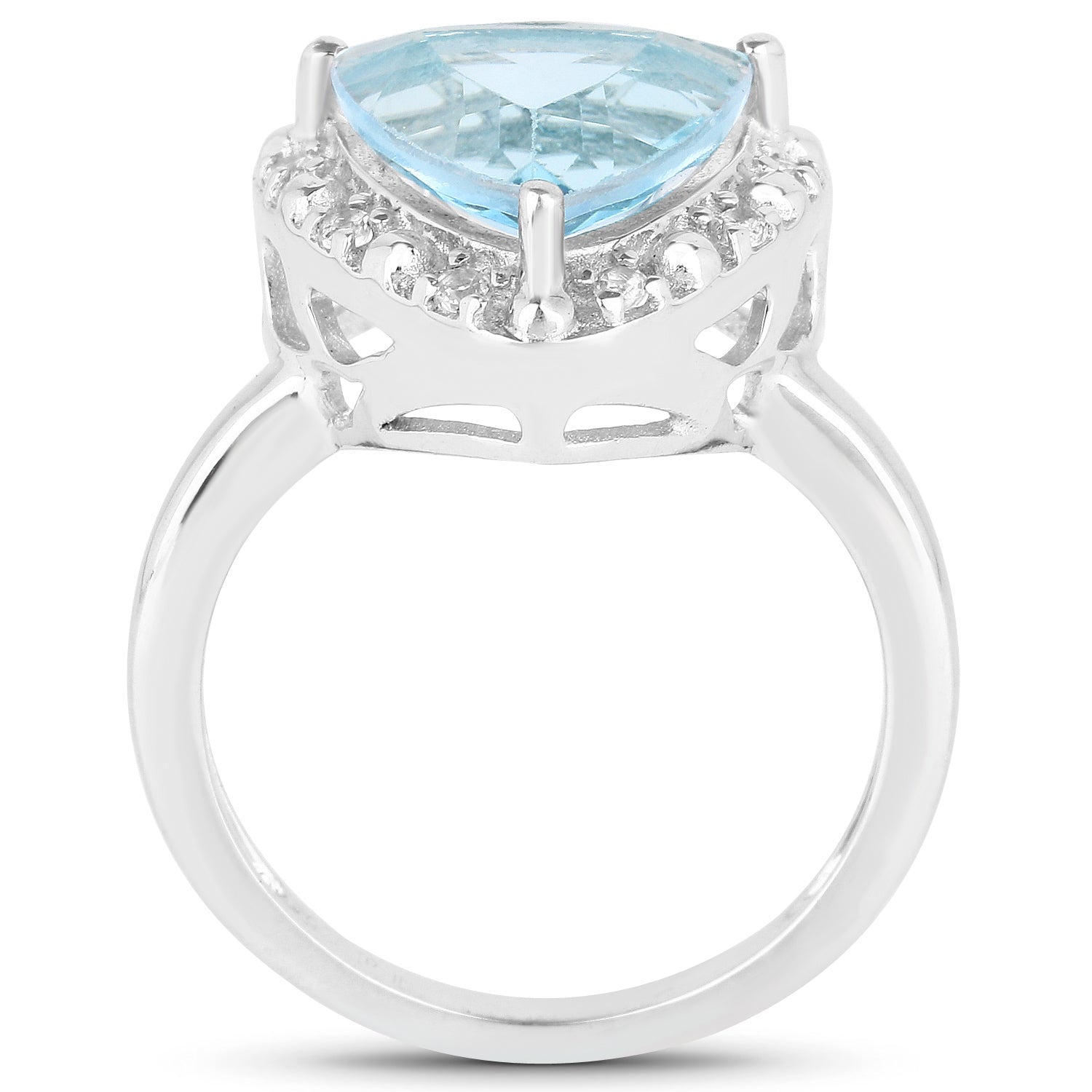 5.05 Carat Genuine Blue Topaz and White Topaz .925 Sterling Silver Ring Bids.com