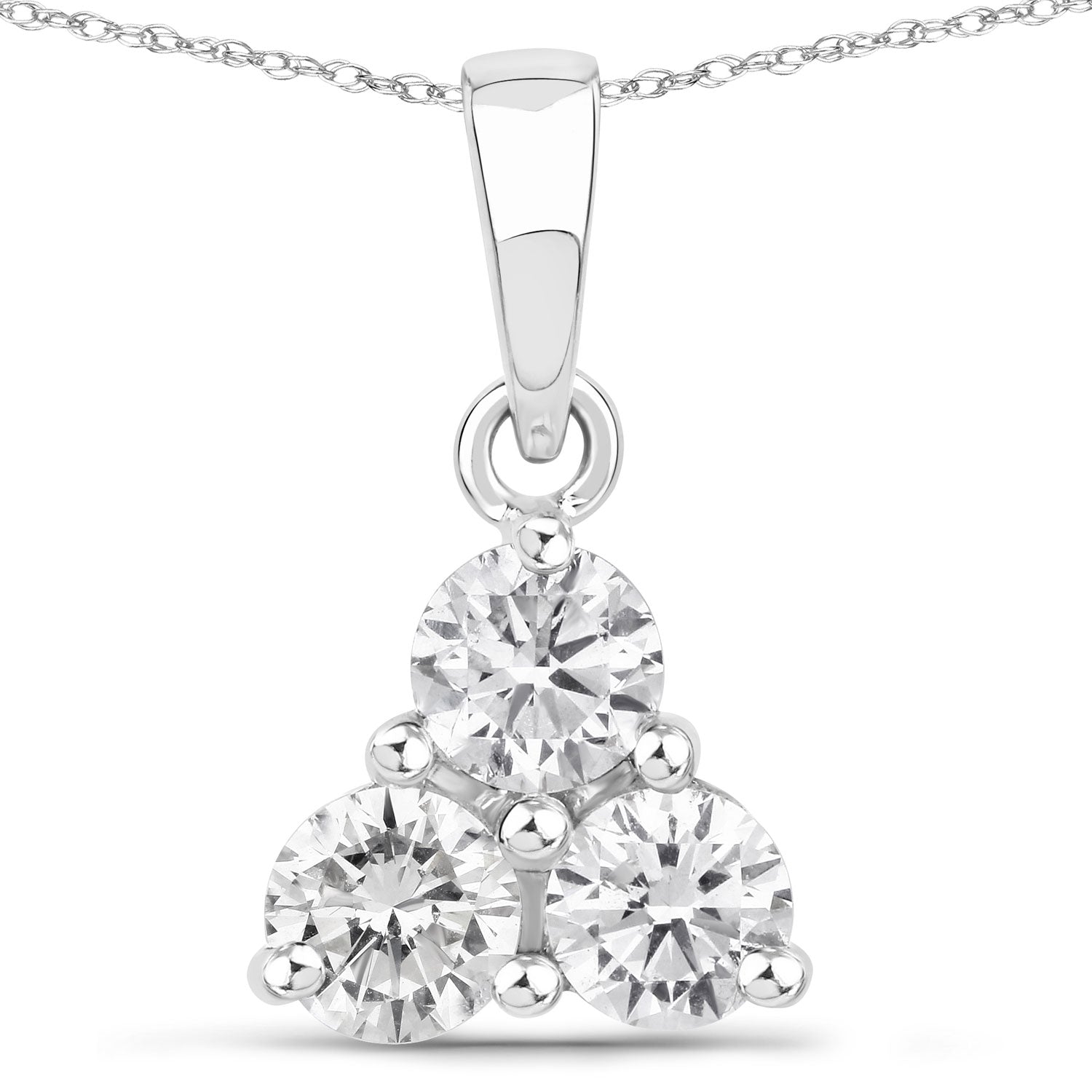 0.75 Carat Genuine Lab Grown Diamond 14K White Gold Pendant Bids.com