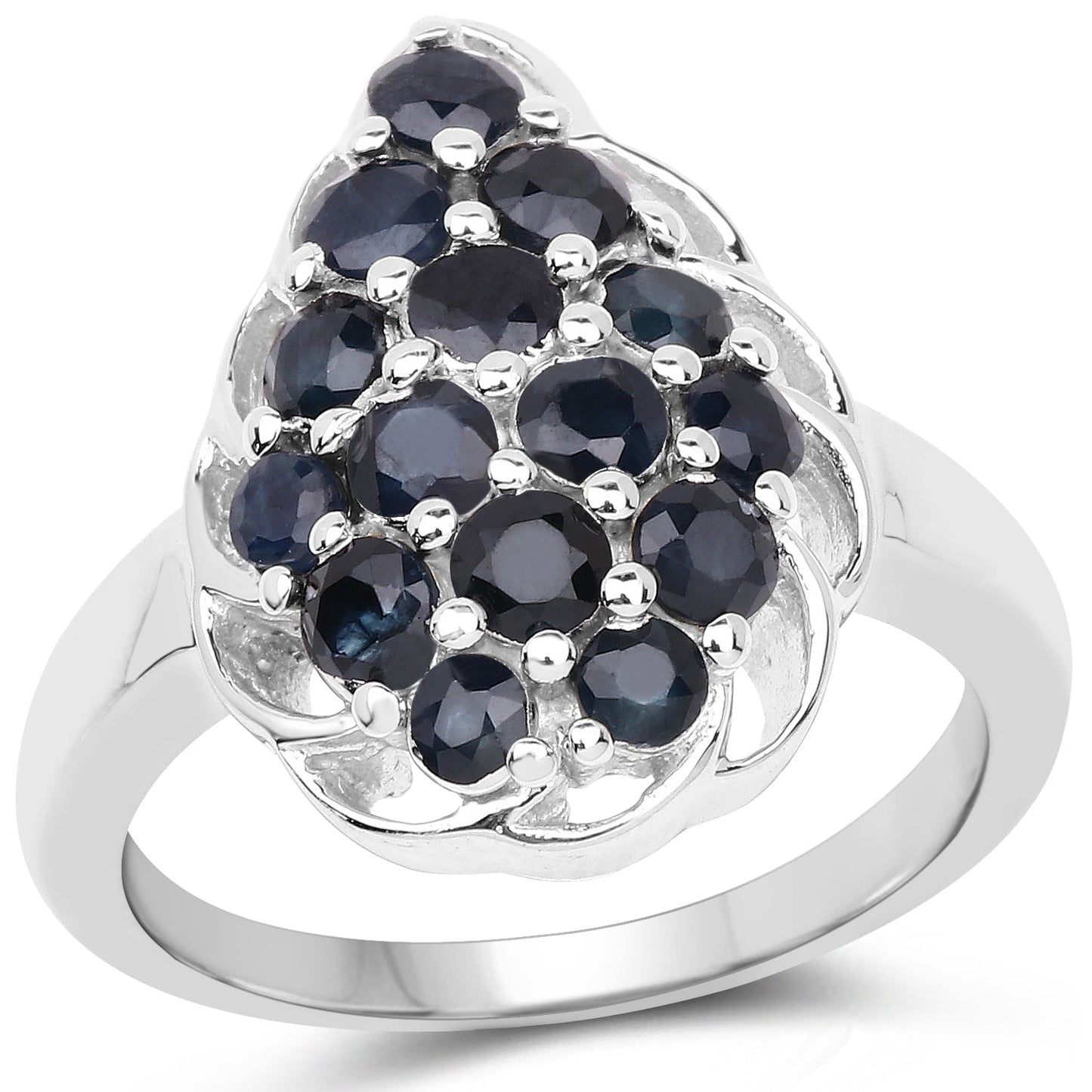 1.62 Carat Genuine Blue Sapphire .925 Sterling Silver Ring Bids.com
