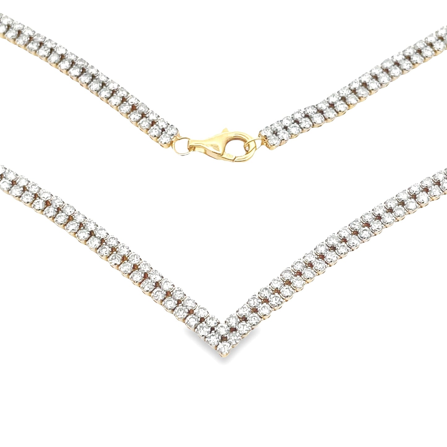 Genuine 7.00ct Diamond Tennis Necklace 14KT Yellow Gold Bids.com