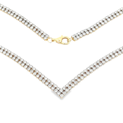 Genuine 7.00ct Diamond Tennis Necklace 14KT Yellow Gold Bids.com