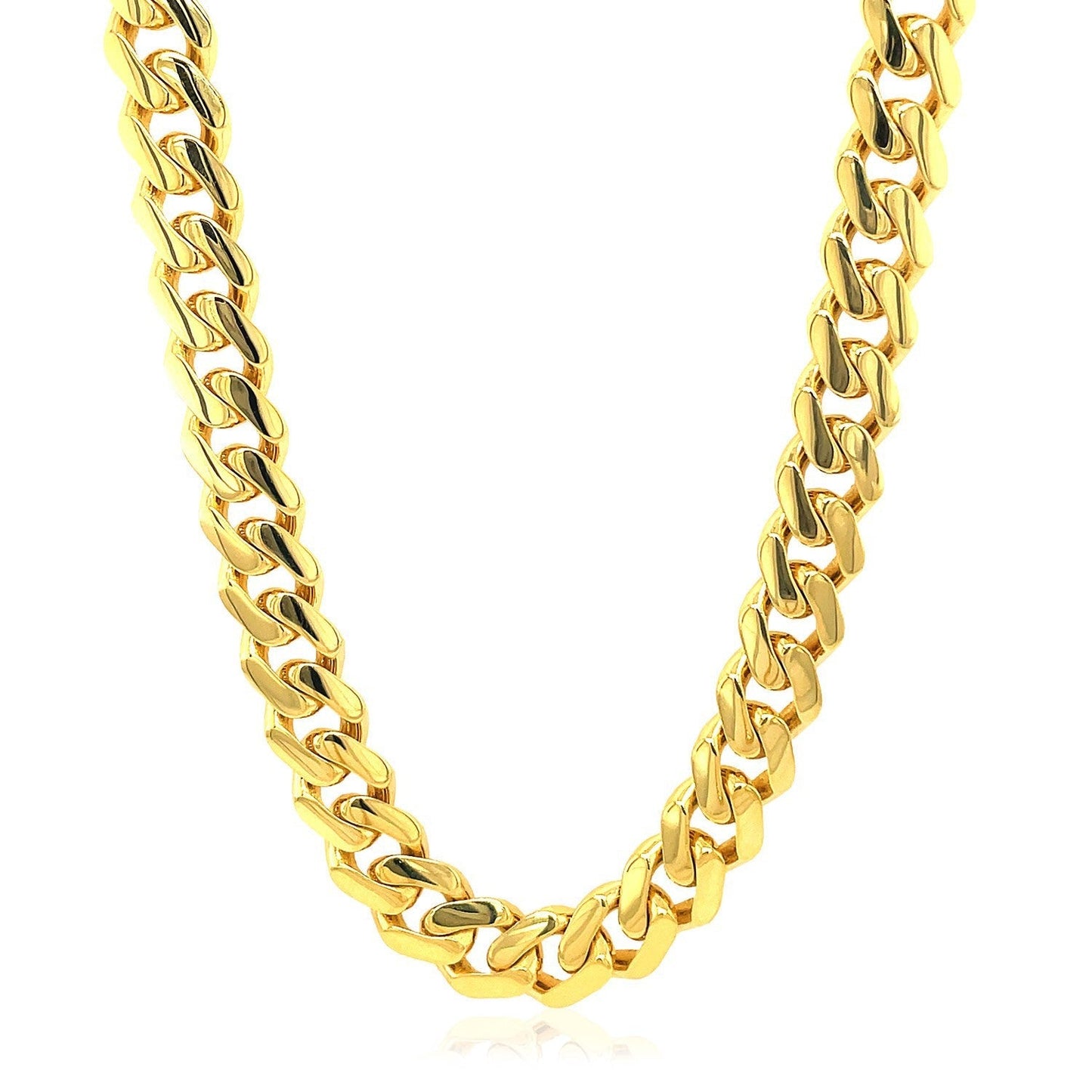 14k Yellow Gold Polished Miami Cuban Chain Necklace Bids.com