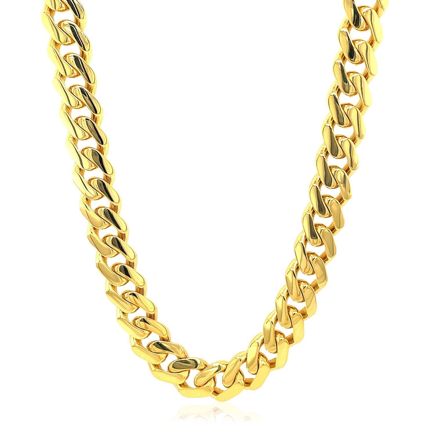 14k Yellow Gold Polished Miami Cuban Chain Necklace Bids.com