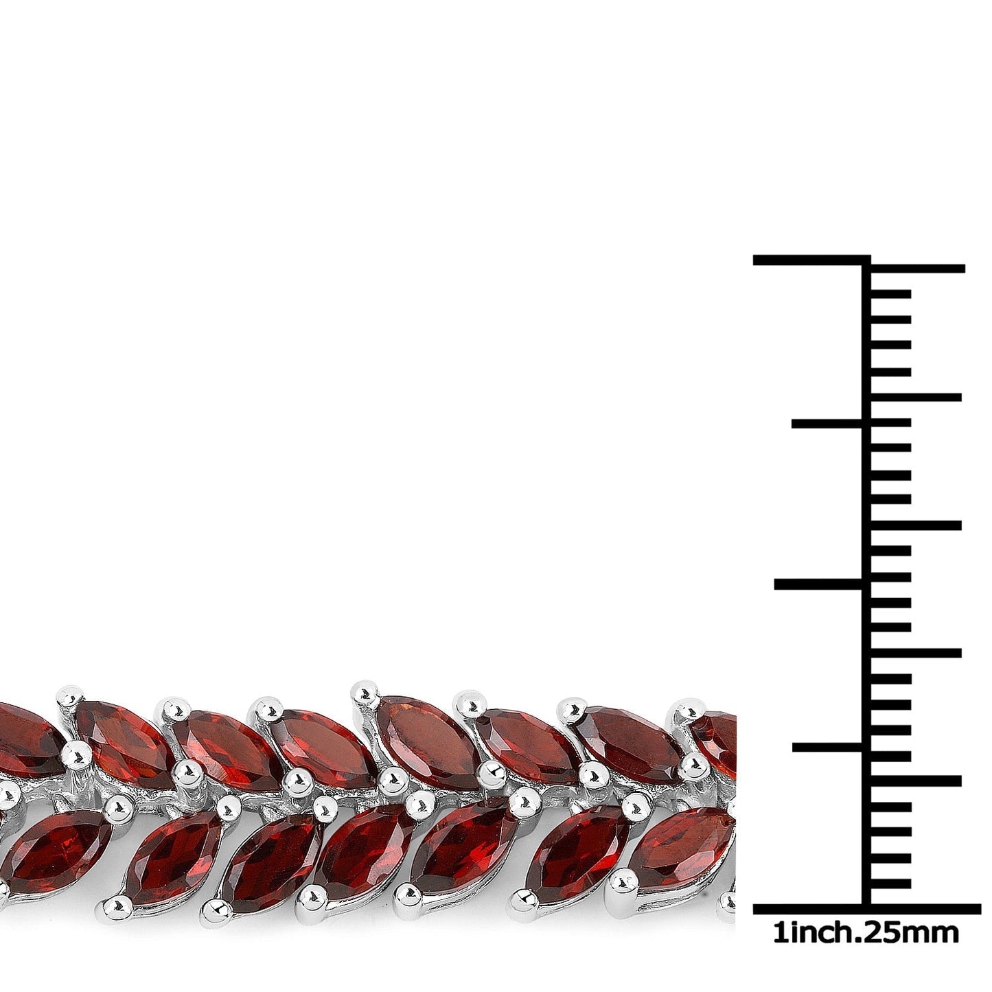 18.40 Carat Genuine Garnet .925 Sterling Silver Bracelet Bids.com