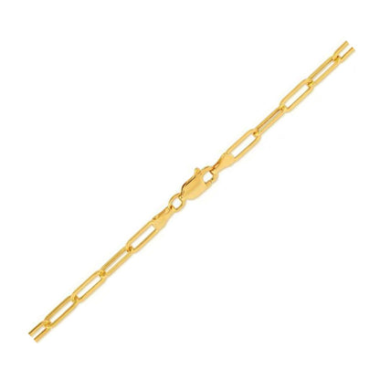14K Yellow Gold Lite Paperclip Anklet (3.2mm) Bids.com