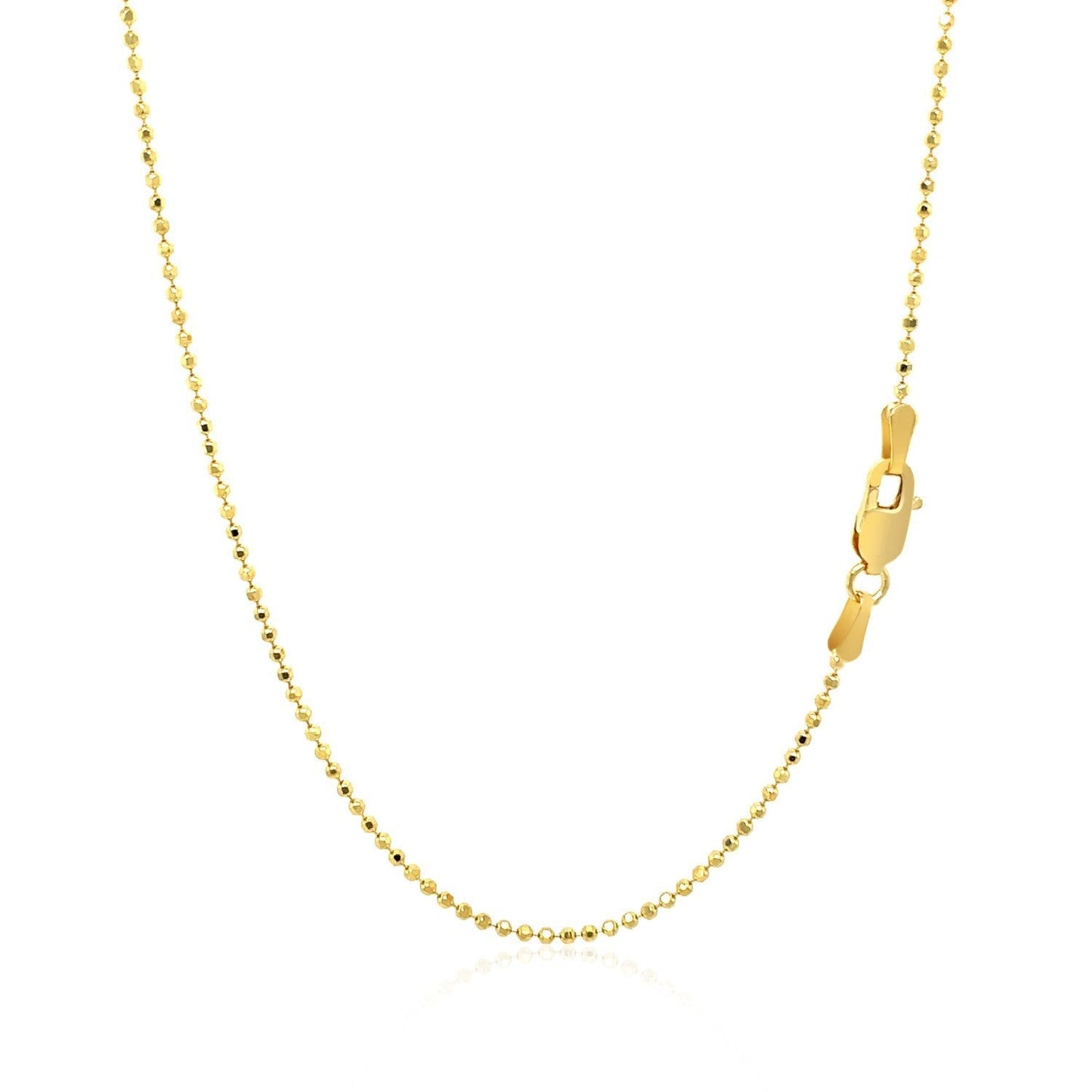 14k Yellow Gold Diamond-Cut Bead Chain 1.2mm Bids.com