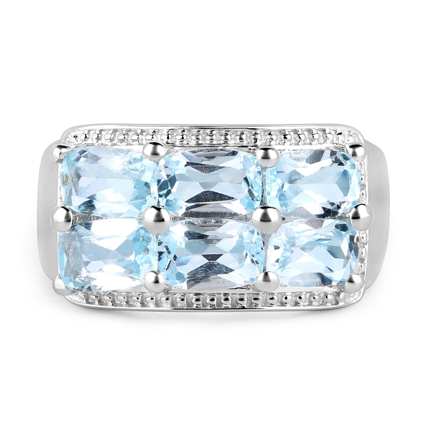 3.60 Carat Genuine Blue Topaz .925 Sterling Silver Ring Bids.com