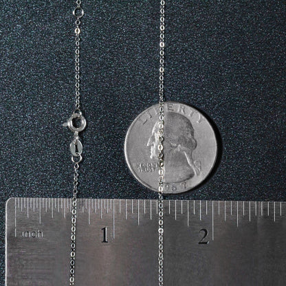 Double Extendable Piatto Chain in 14k White Gold (1.2mm) Bids.com