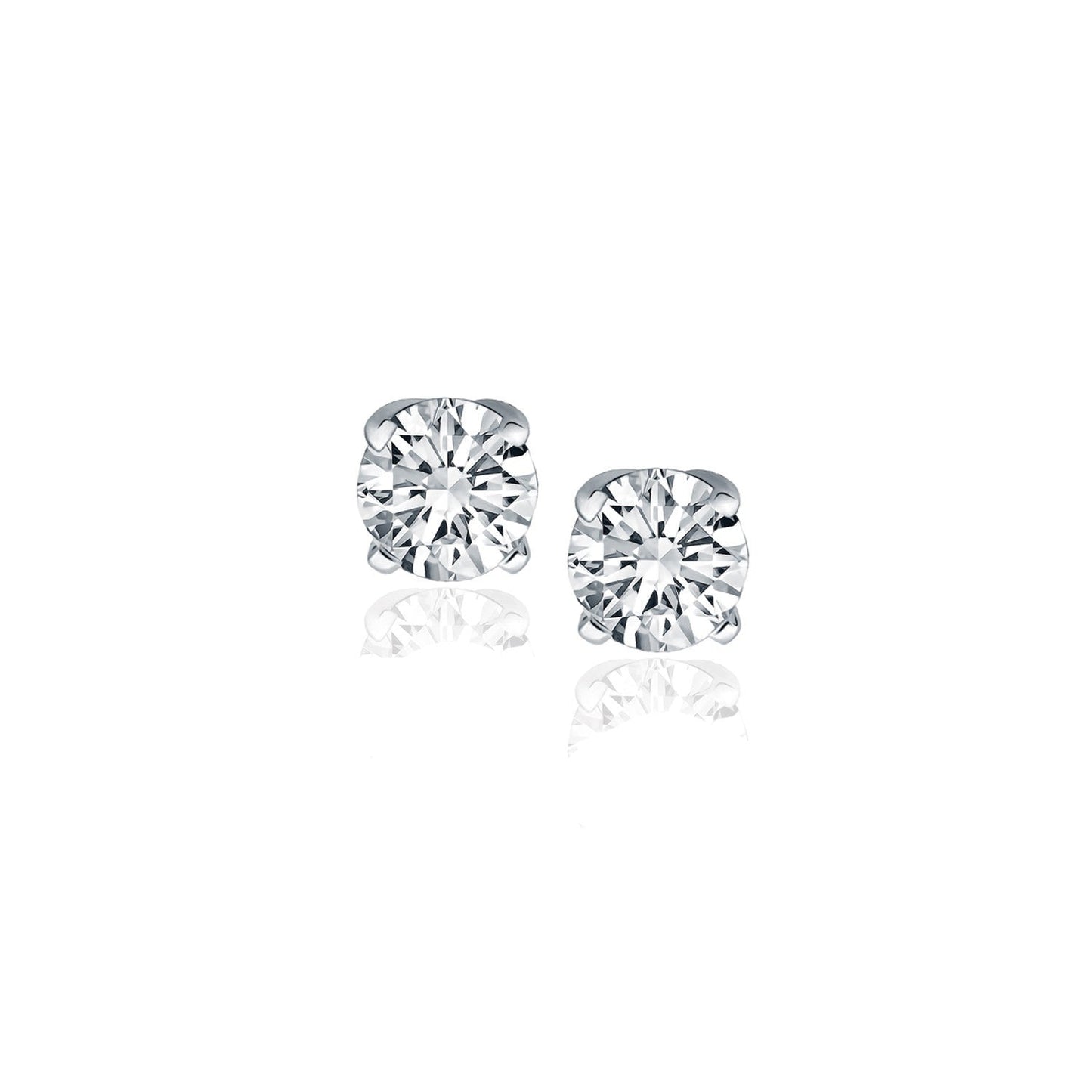 14k White Gold Diamond Four Prong Stud Earrings (1/2 cttw) Bids.com