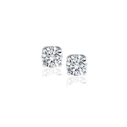 14k White Gold Diamond Four Prong Stud Earrings (1/2 cttw) Bids.com