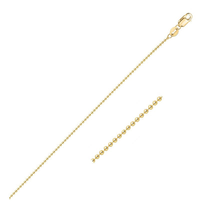 14k Yellow Gold Bead Chain 1.0mm Bids.com