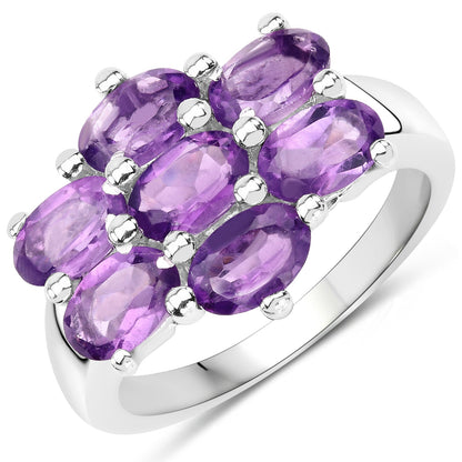 3.01 Carat Genuine  Amethyst .925 Sterling Silver Ring Bids.com