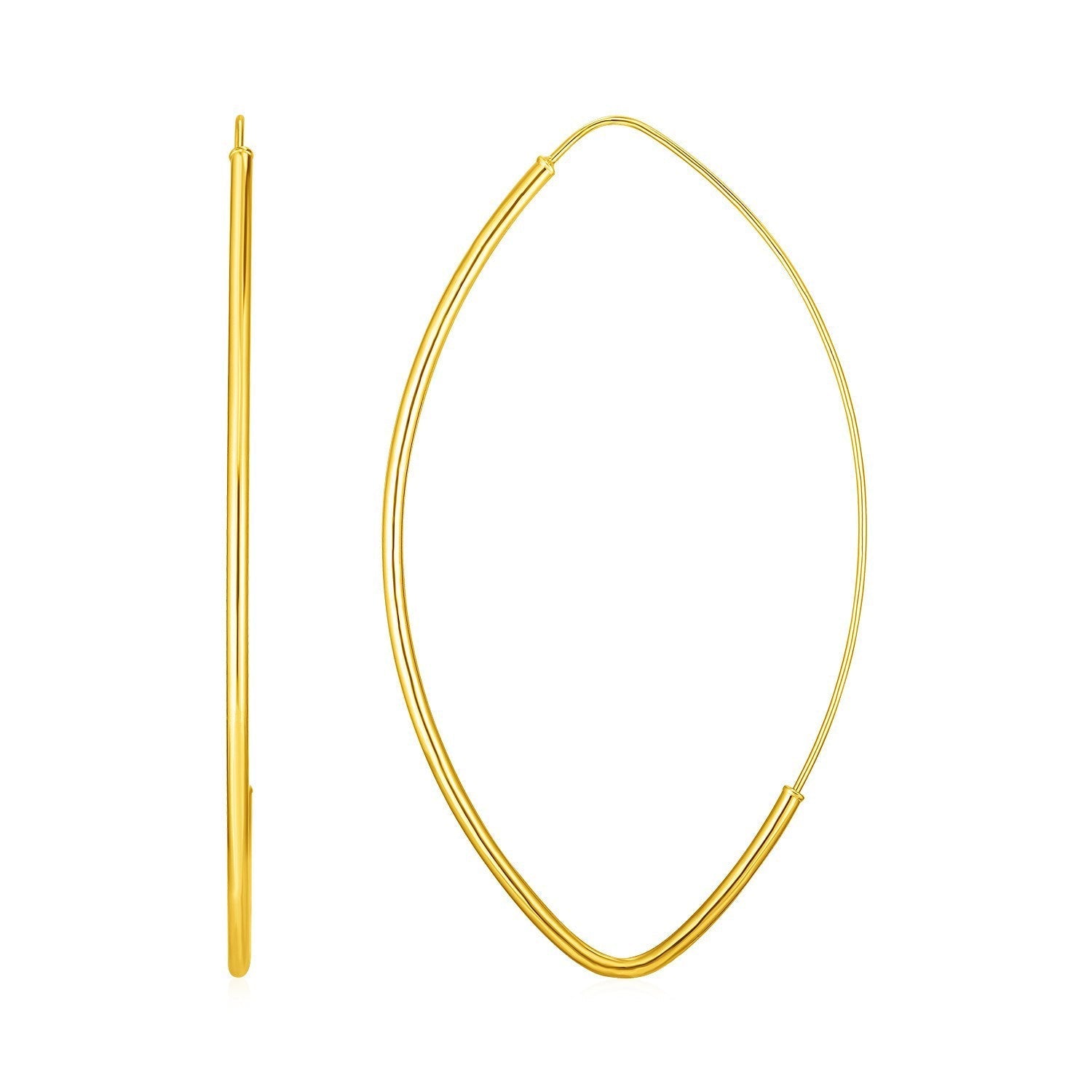 14k Yellow Gold Polished Long Marquise Motif Earrings Bids.com