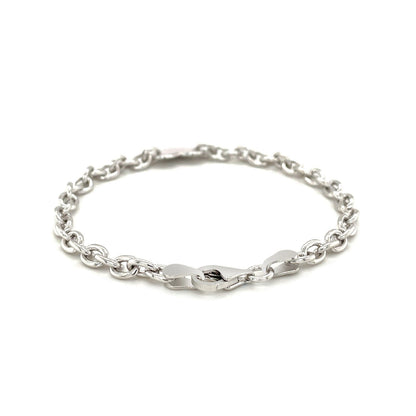 Sterling Silver Rhodium Plated Chain Bracelet with a Flat Heart Station Bids.com