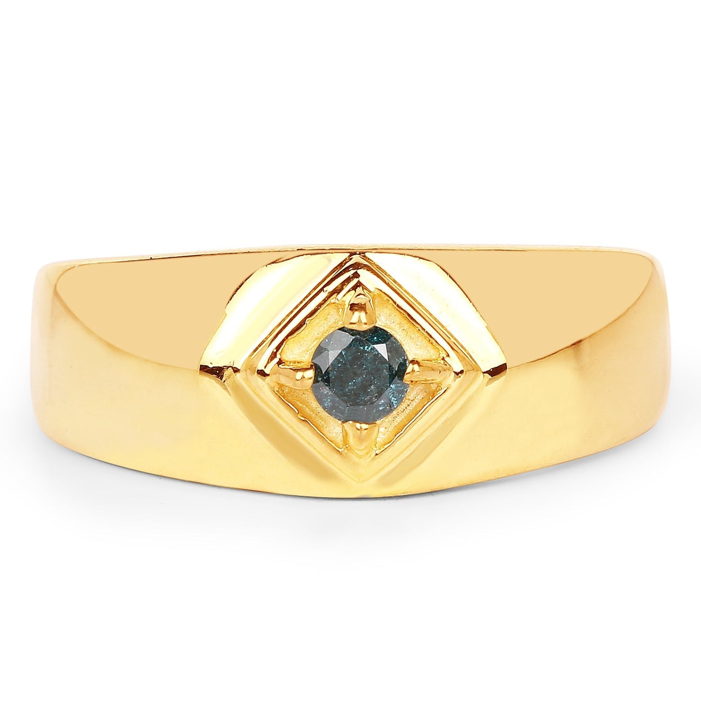 0.12 Carat Genuine Blue Diamond .925 Sterling Silver Ring Bids.com