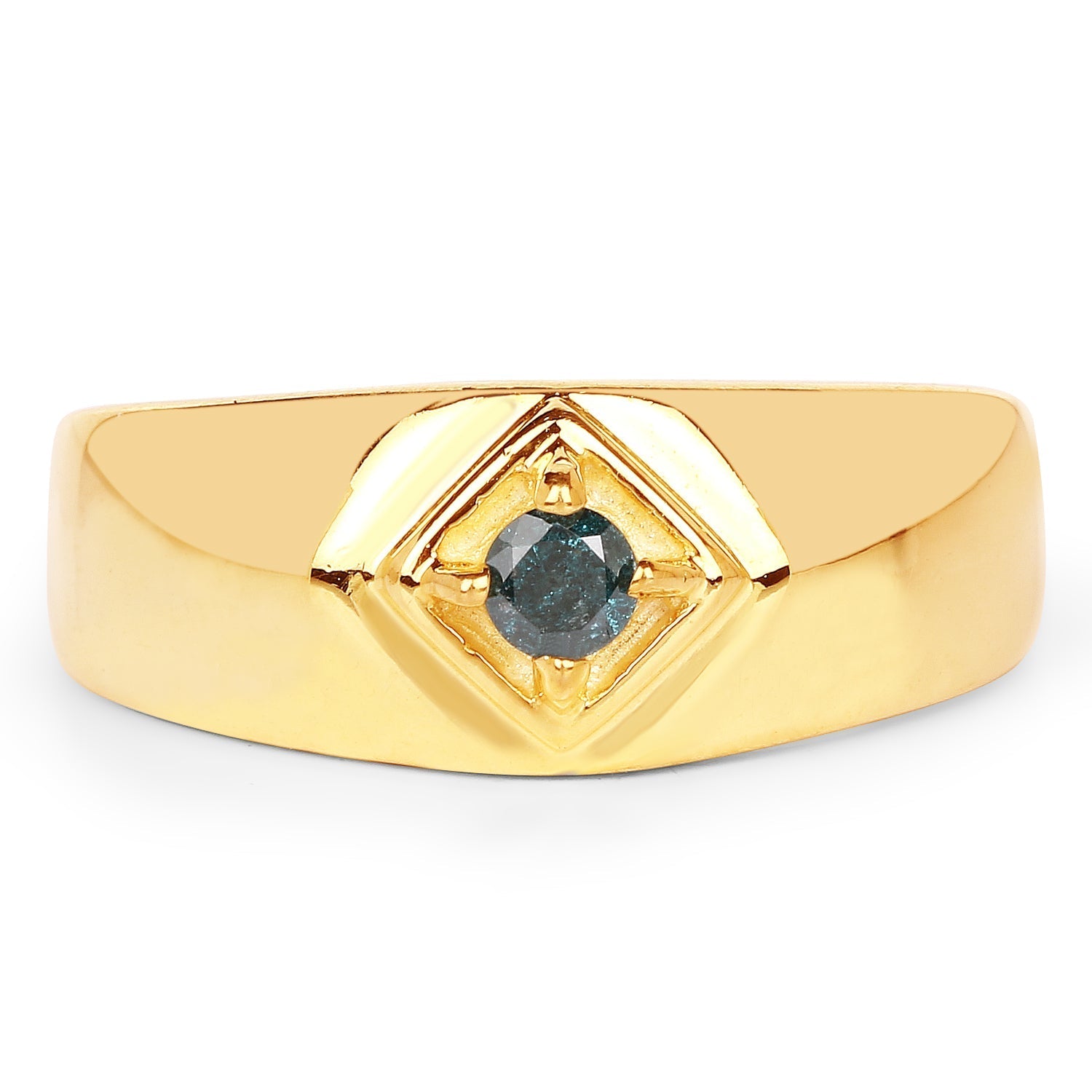 0.12 Carat Genuine Blue Diamond .925 Sterling Silver Ring Bids.com