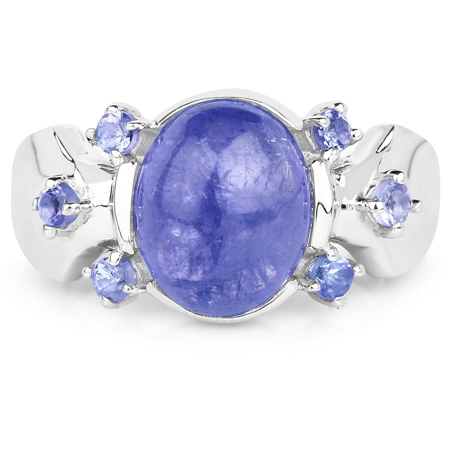 3.76 Carat Genuine Tanzanite .925 Sterling Silver Ring Bids.com