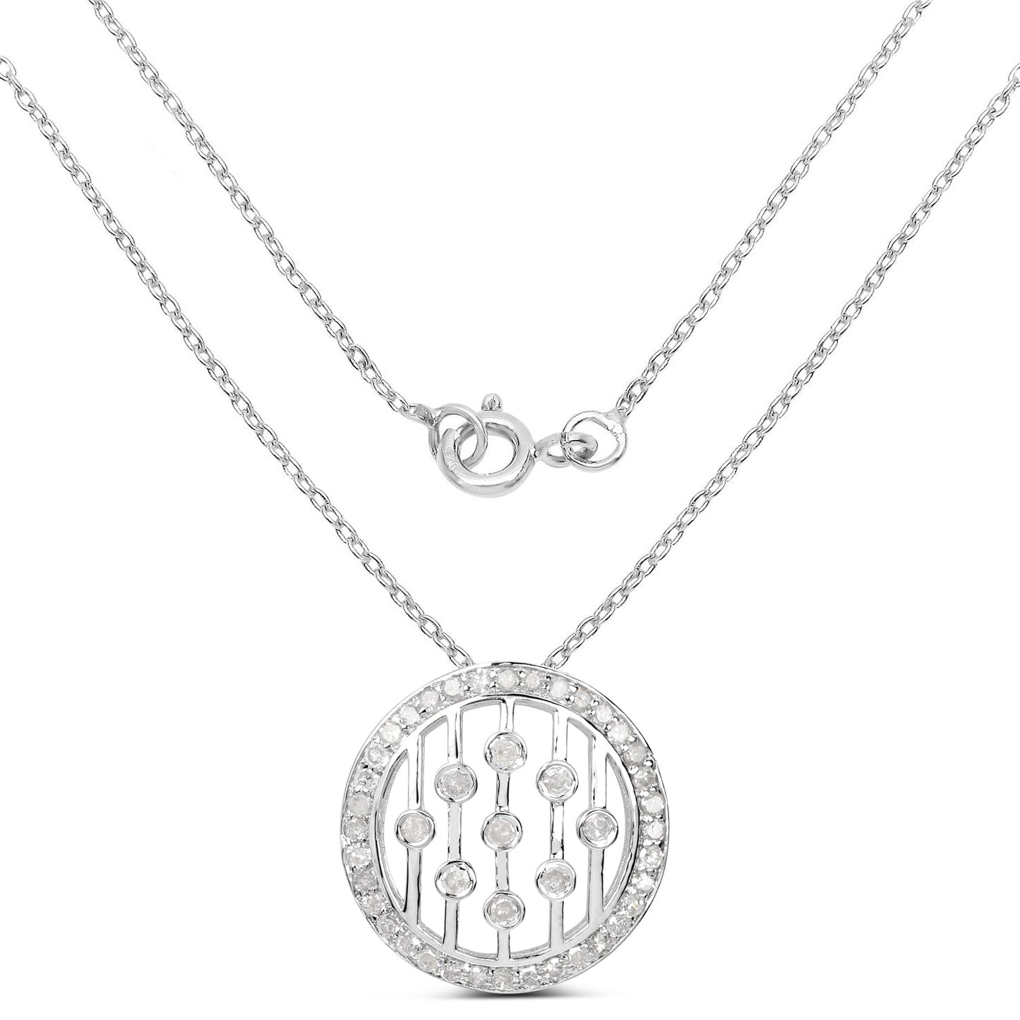 0.53 Carat Genuine White Diamond .925 Sterling Silver Pendant Bids.com