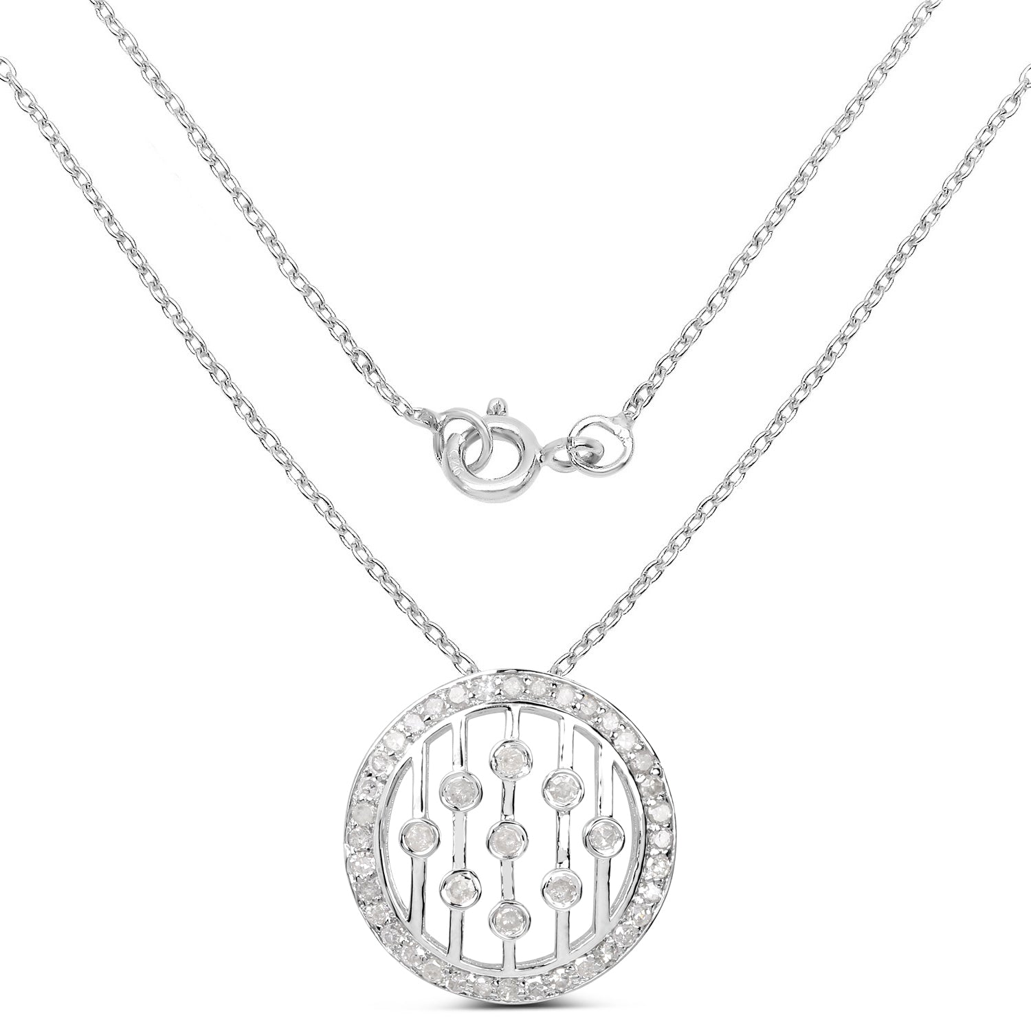 0.53 Carat Genuine White Diamond .925 Sterling Silver Pendant Bids.com