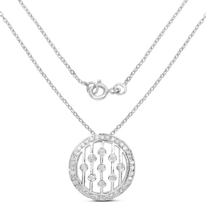0.53 Carat Genuine White Diamond .925 Sterling Silver Pendant Bids.com