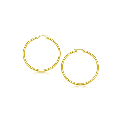 14k Yellow Gold Polished Hoop Earrings (2- mm) Bids.com
