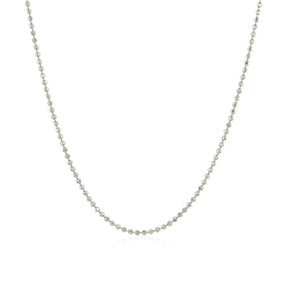 14k White Gold Diamond-Cut Bead Chain 1.2mm Bids.com