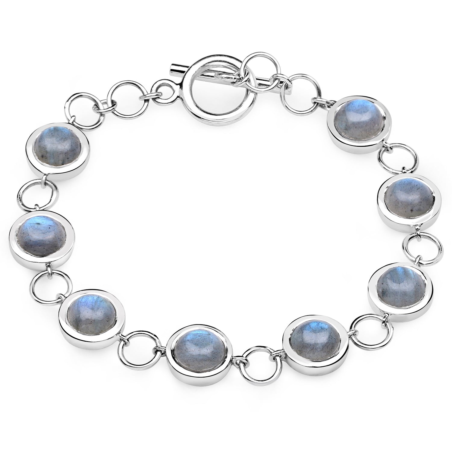 15.48 Carat Genuine Labradorite .925 Sterling Silver Bracelet Bids.com