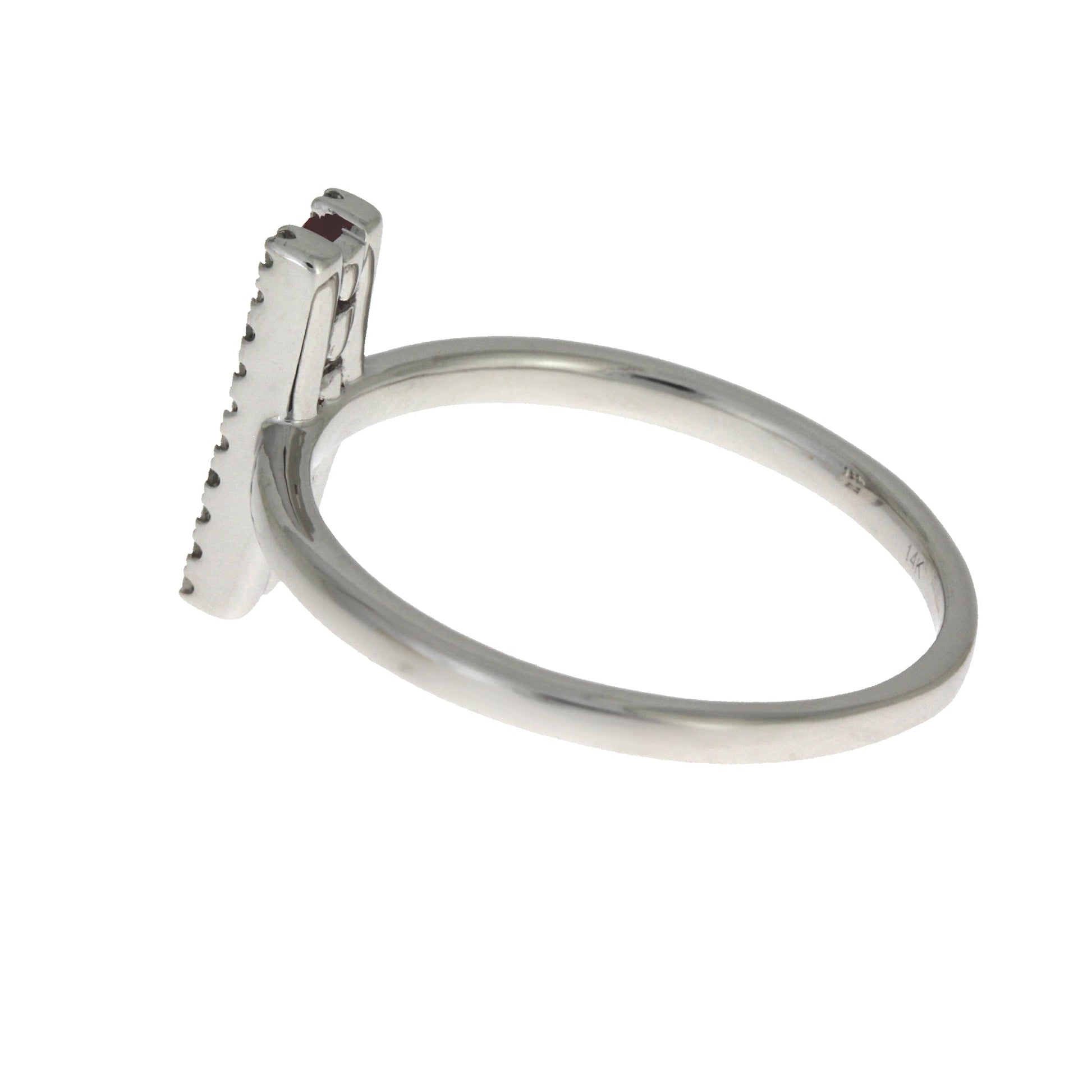 Genuine .30ct Ruby Diamond Ring 14KT White Gold Bids.com
