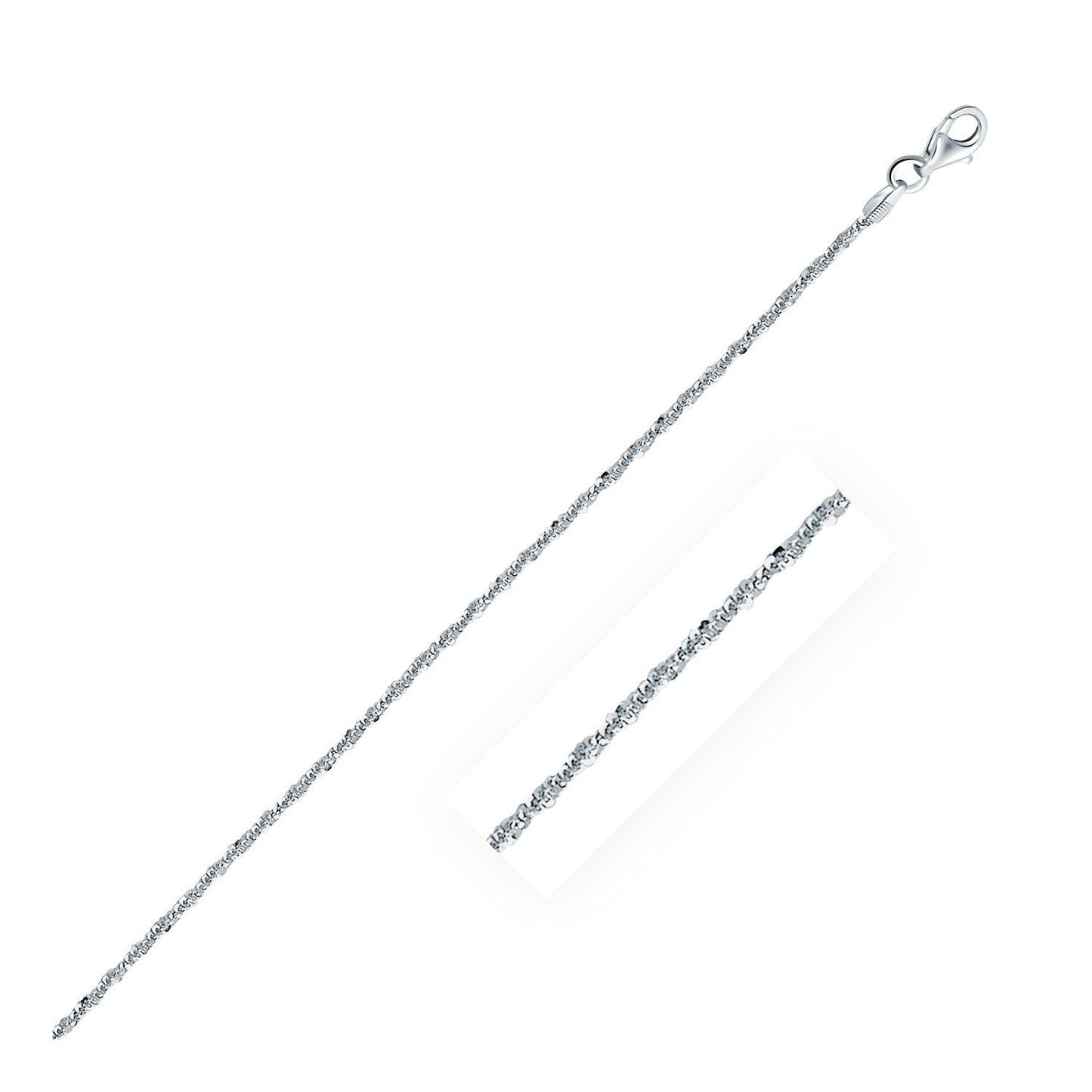 Rhodium Plated 1.7mm Sterling Silver Sparkle Style Chain Bids.com
