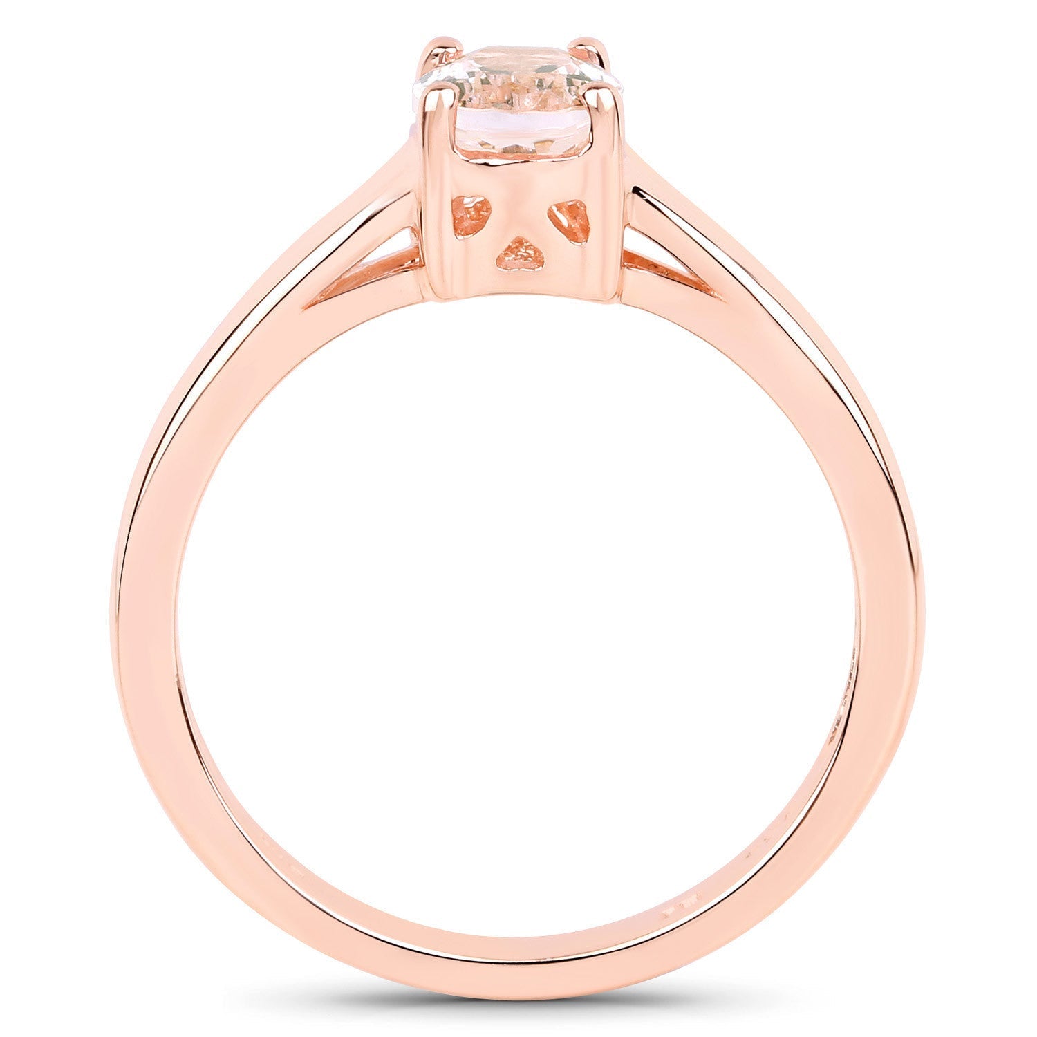 0.70 Carat Genuine Morganite .925 Sterling Silver Ring Bids.com