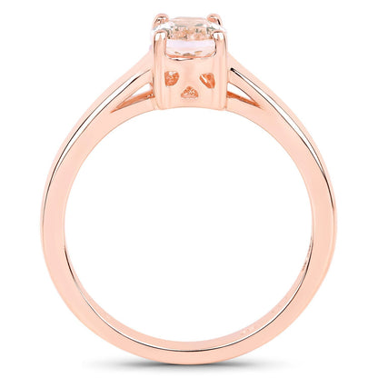 0.70 Carat Genuine Morganite .925 Sterling Silver Ring Bids.com
