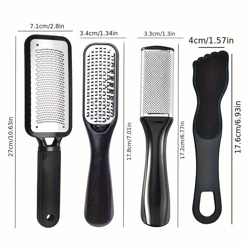 4-Piece Stainless Steel Foot File Set – Callus & Dead Skin Remover DailySale
