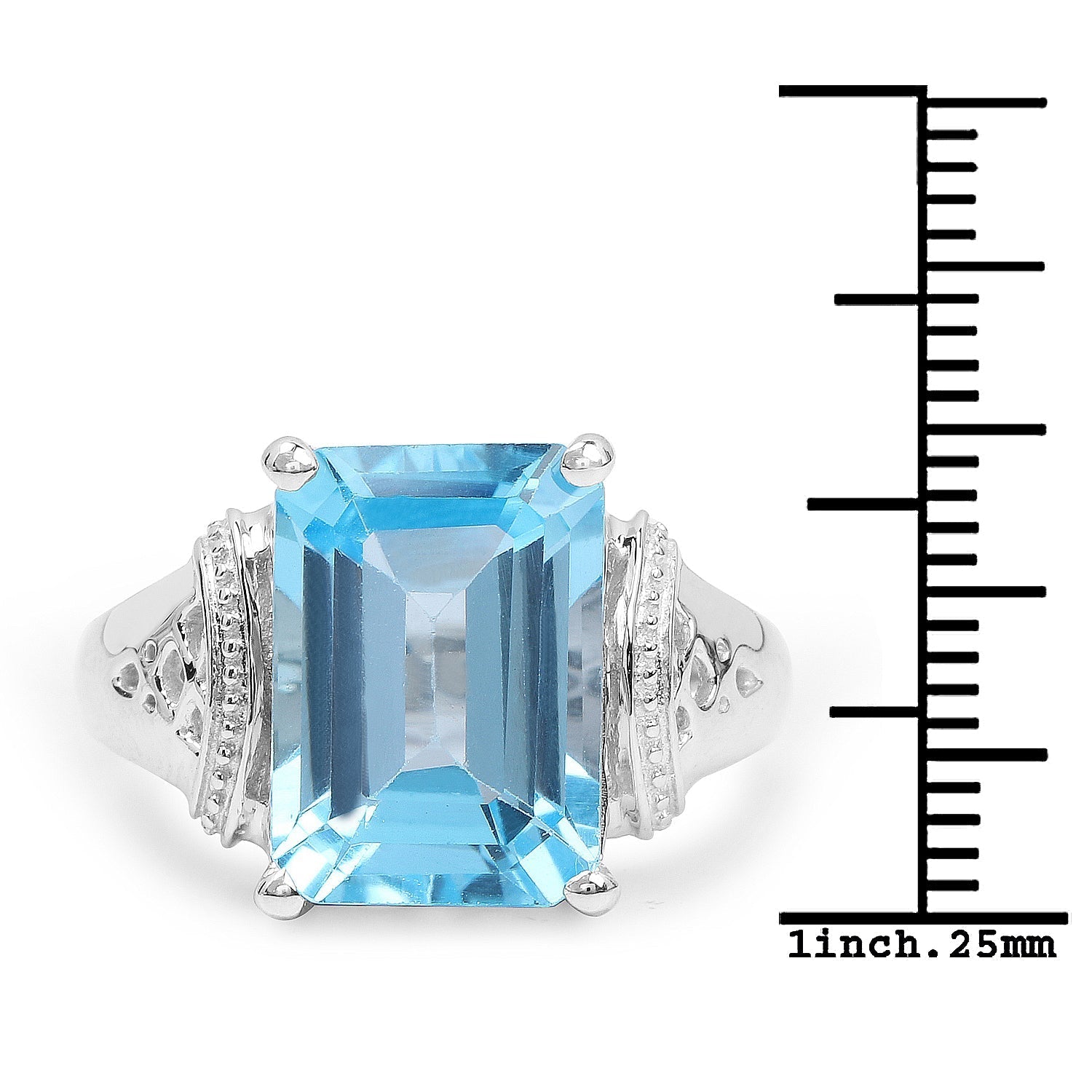 8.89 Carat Genuine Swiss Blue Topaz .925 Sterling Silver Ring Bids.com
