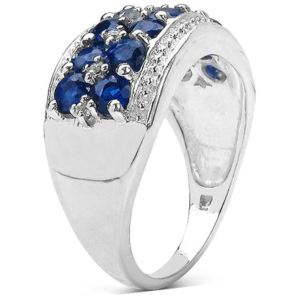 2.00 Carat Genuine Kyanite & White Topaz .925 Sterling Silver Ring Bids.com