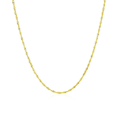 14k Yellow Gold Singapore Chain 1.0mm Bids.com