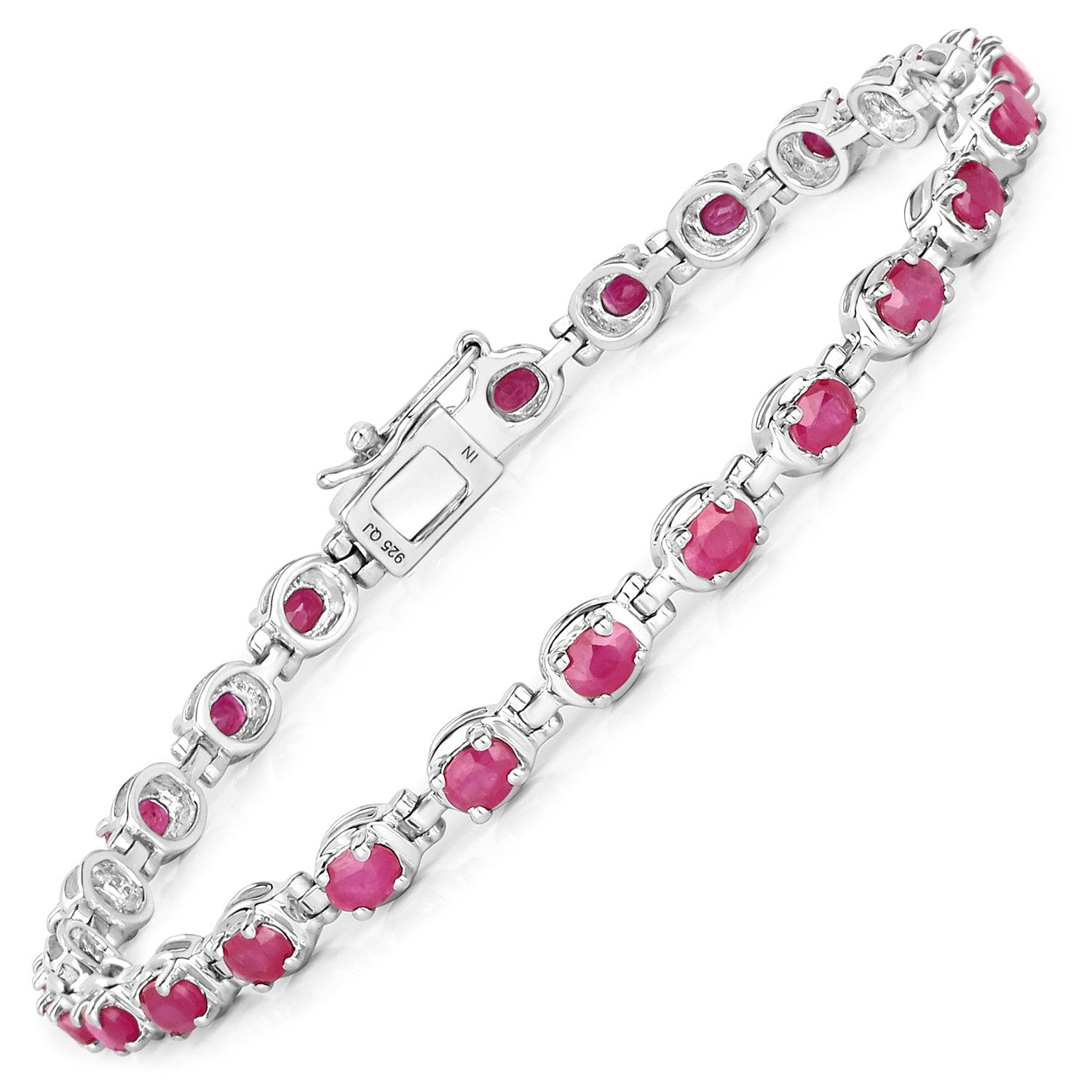 5.50 Carat Genuine Ruby .925 Sterling Silver Bracelet Bids.com
