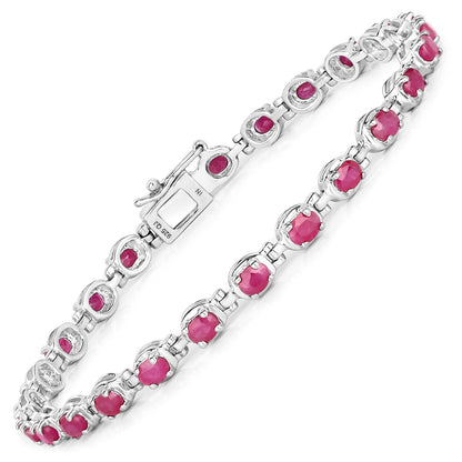 5.50 Carat Genuine Ruby .925 Sterling Silver Bracelet Bids.com