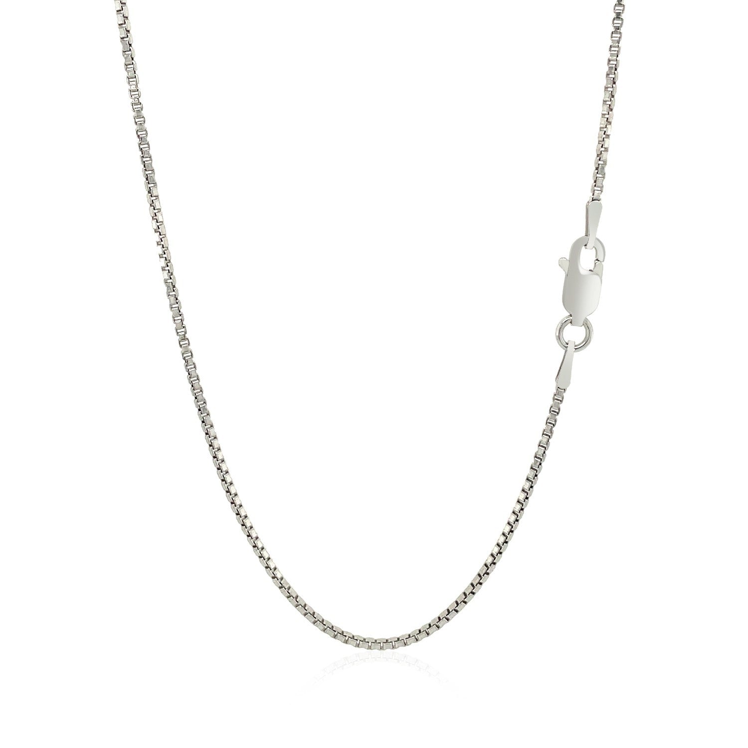 Sterling Silver Rhodium Plated Box Chain 1.3mm Bids.com