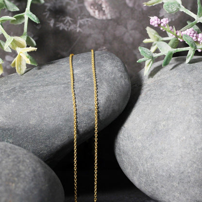 14k Yellow Gold Round Cable Link Chain 1.2mm Bids.com