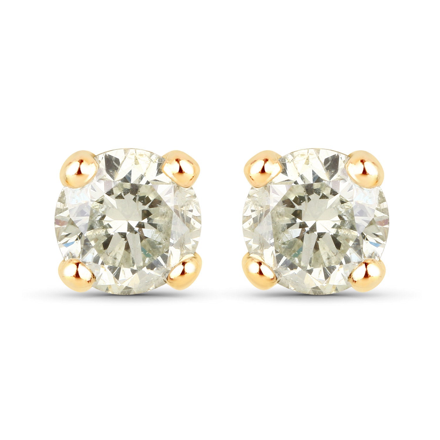 0.86 Carat Genuine LB Diamond 14K Yellow Gold Earrings Bids.com