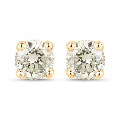 0.86 Carat Genuine LB Diamond 14K Yellow Gold Earrings Bids.com